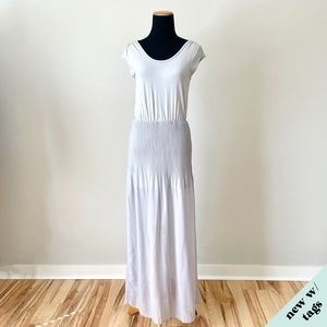 NWT Malloy Gray Blue Sheer Maxi Dress